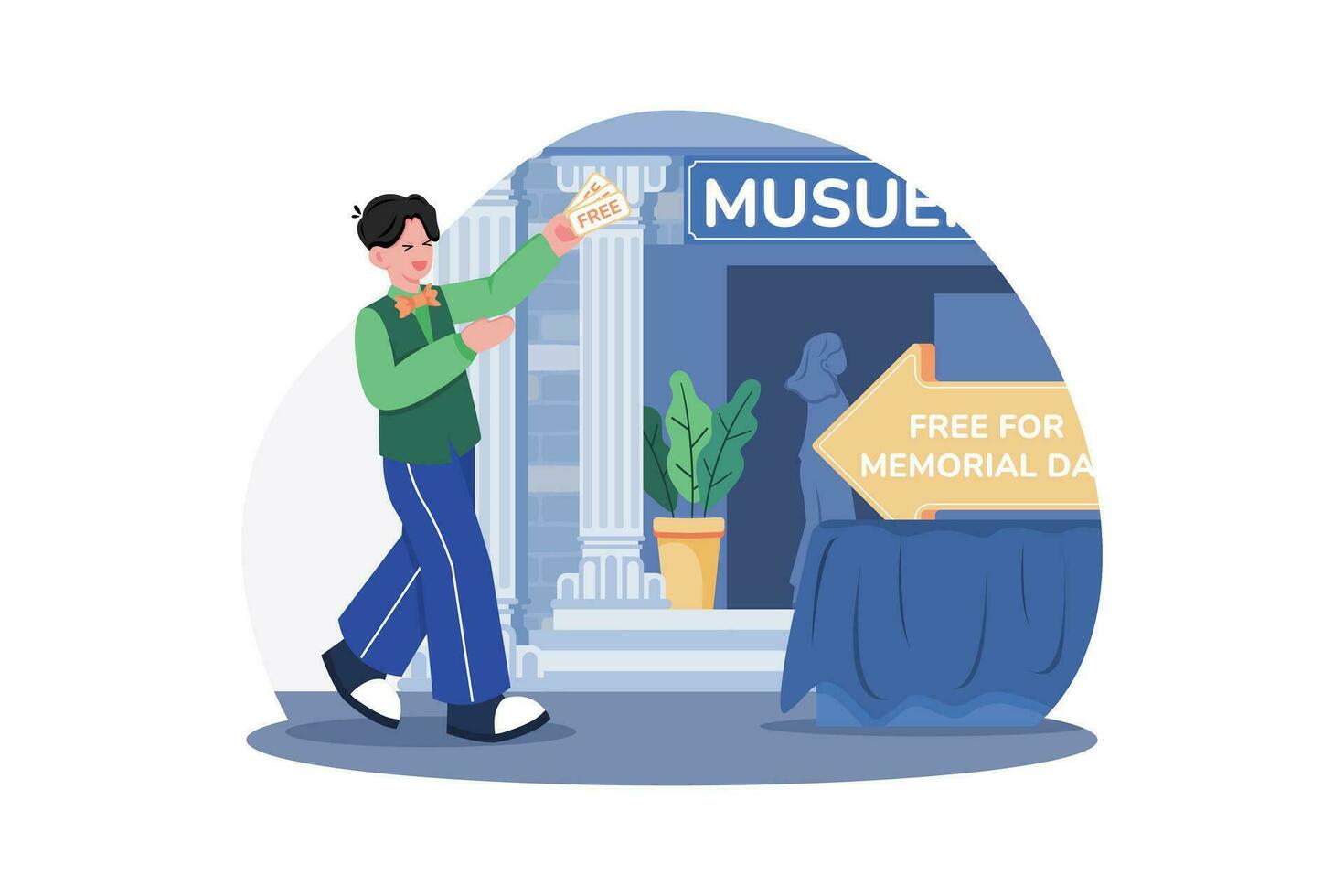 museos oferta gratis admisión en monumento día. vector