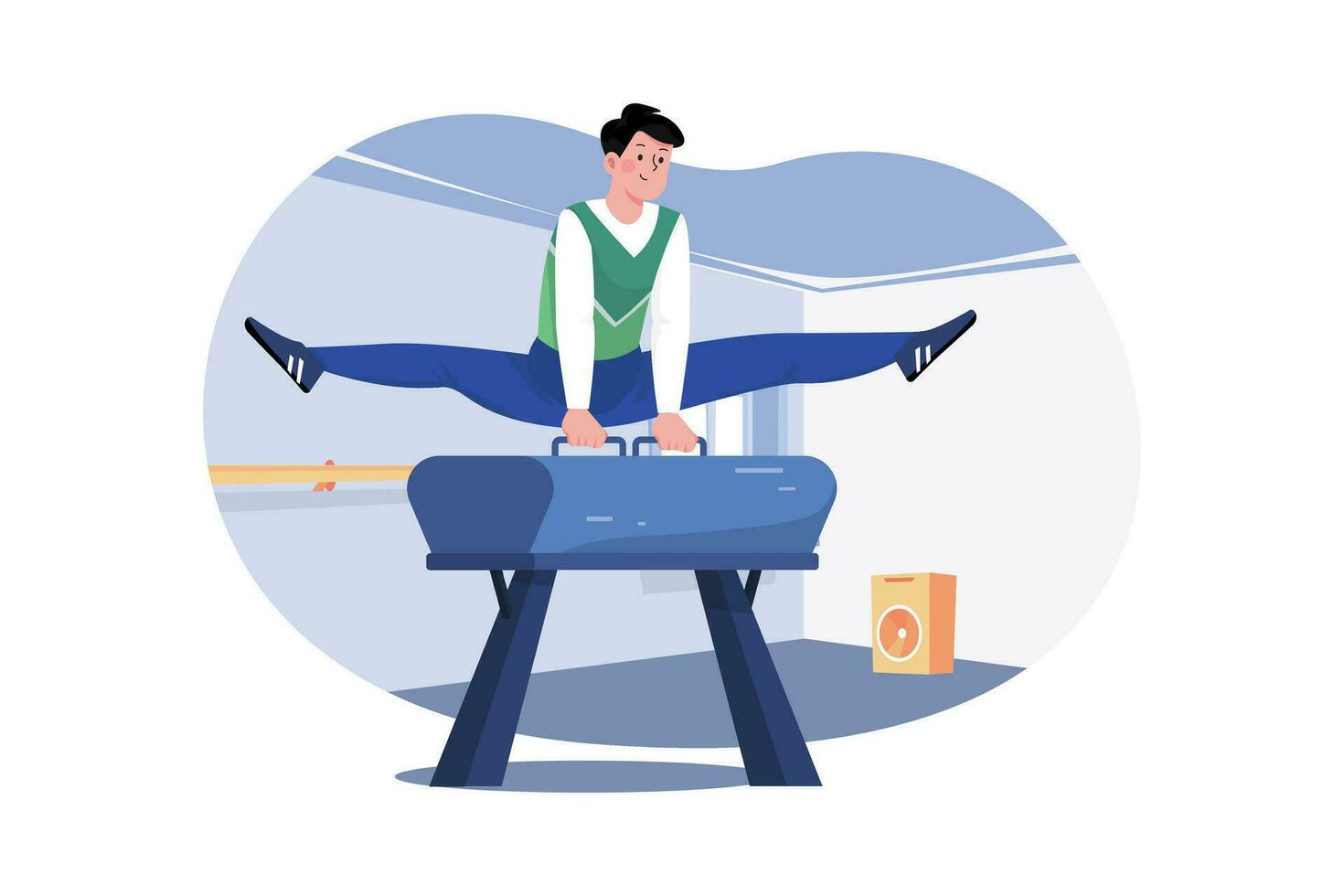Sports Gymnast On The Log Illustration concept. A flat illustration isolated on white background vector
