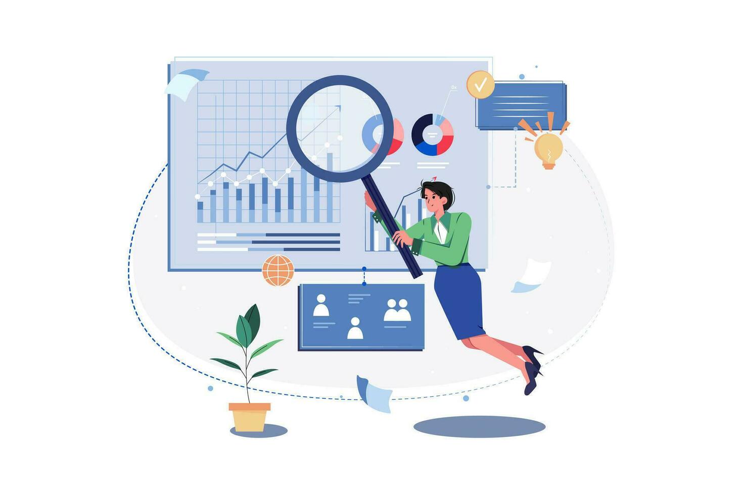 Market Researcher gathering consumer insights. vector
