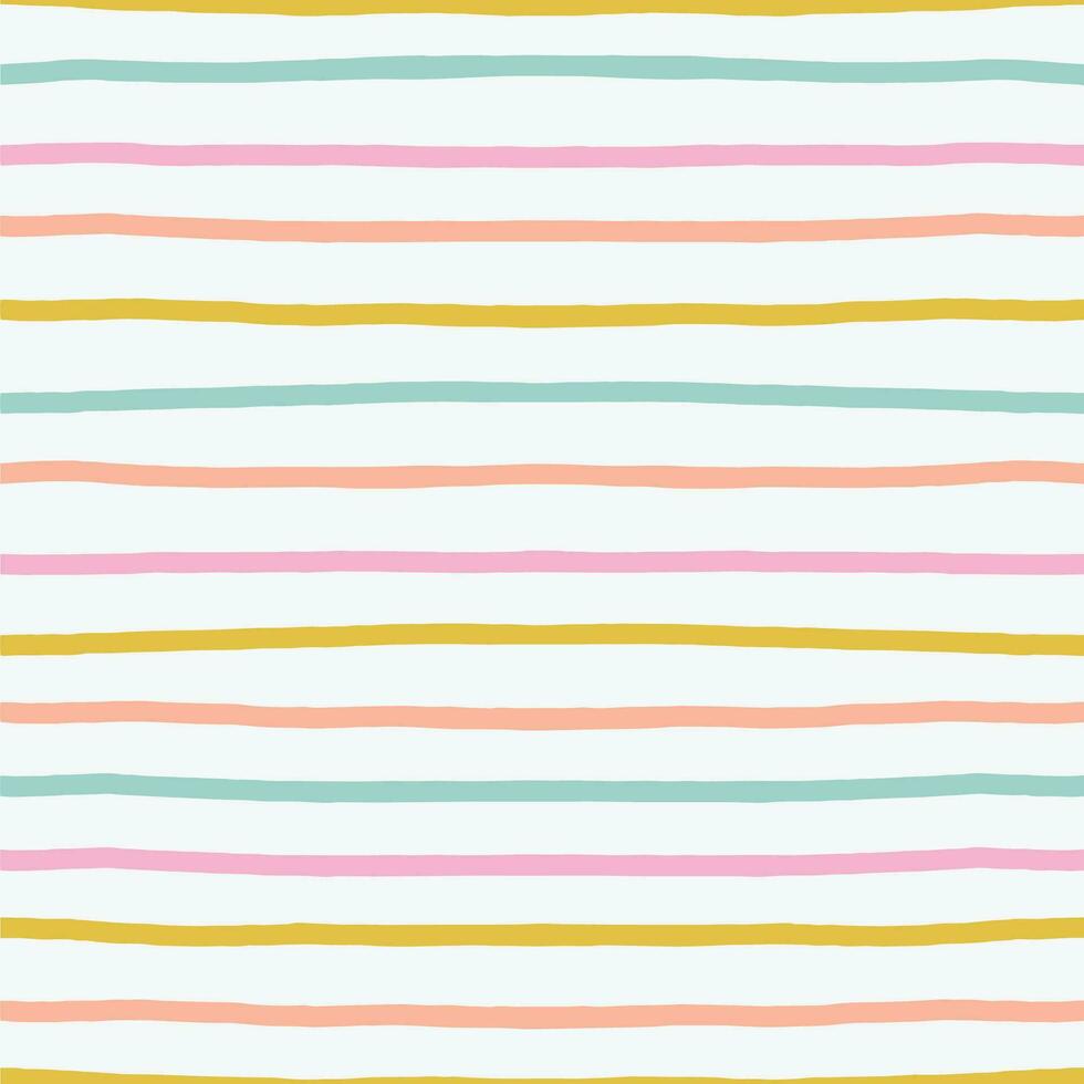 Classic lined seamless pattern. Cute and simple horizontal lines texture. Hand drawn thin colourful  lines background vector