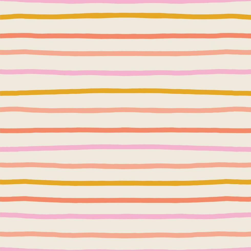 Classic lined seamless pattern. Cute and simple horizontal lines texture. Hand drawn thin colourful  lines background vector