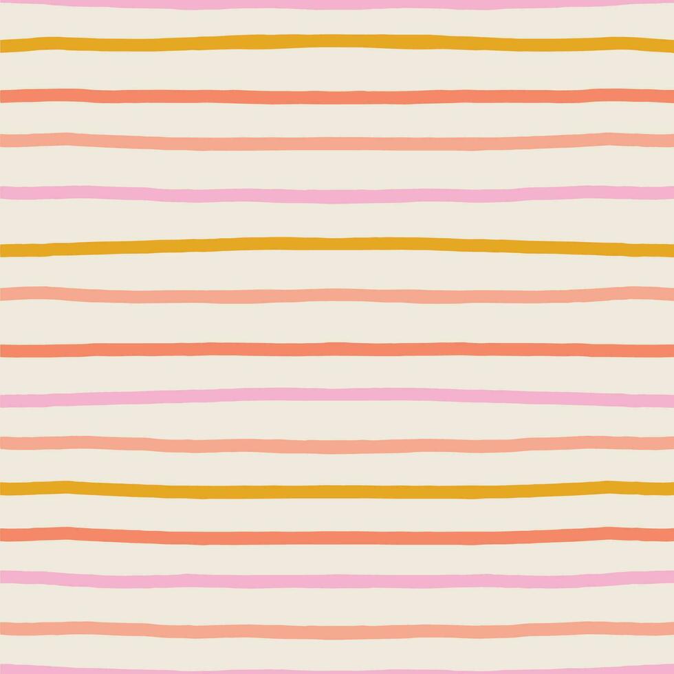 Classic lined seamless pattern. Cute and simple horizontal lines texture. Hand drawn thin colourful  lines background vector