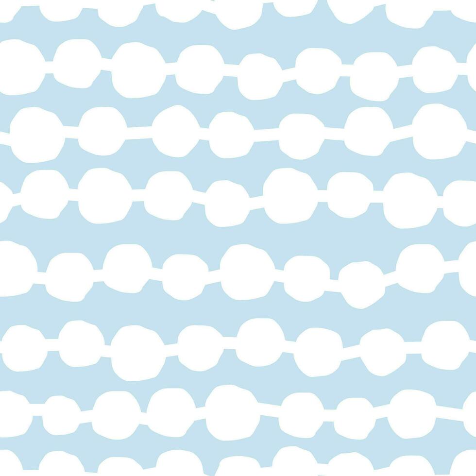 Beautiful simple pattern with hand drawn Polka Dots. Vector seamless texture with abstract circles and garland. Creative geometric background