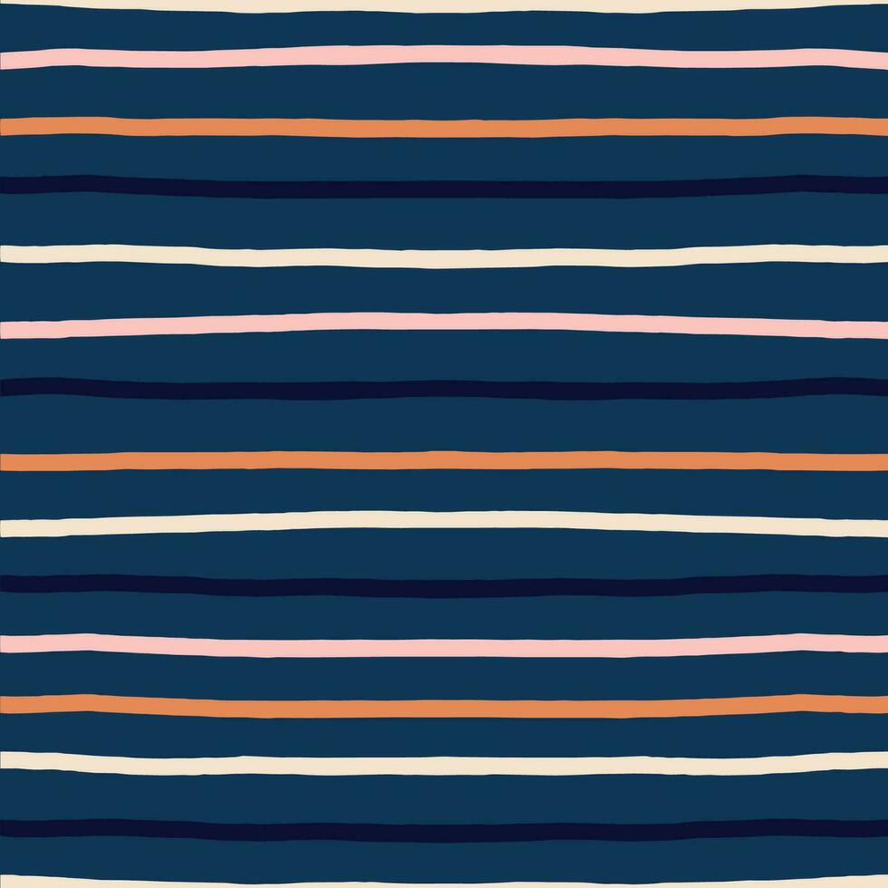 Classic lined seamless pattern. Cute and simple horizontal lines texture. Hand drawn thin colourful  lines background vector