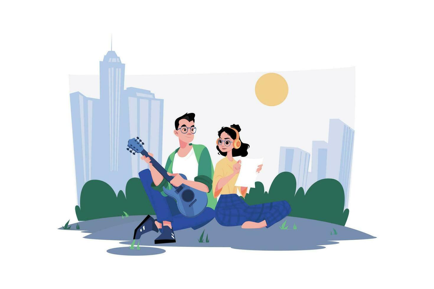 Couple In Love Illustration concept. A flat illustration isolated on white background vector