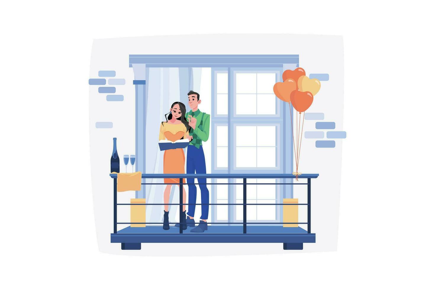 Couple In Love Illustration concept. A flat illustration isolated on white background vector