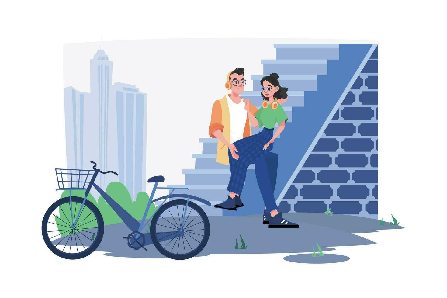 Couple In Love Illustration concept. A flat illustration isolated on white background vector