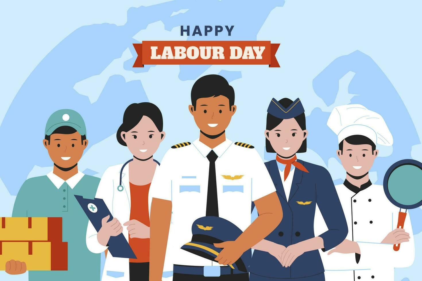 Happy labour day illustration background vector