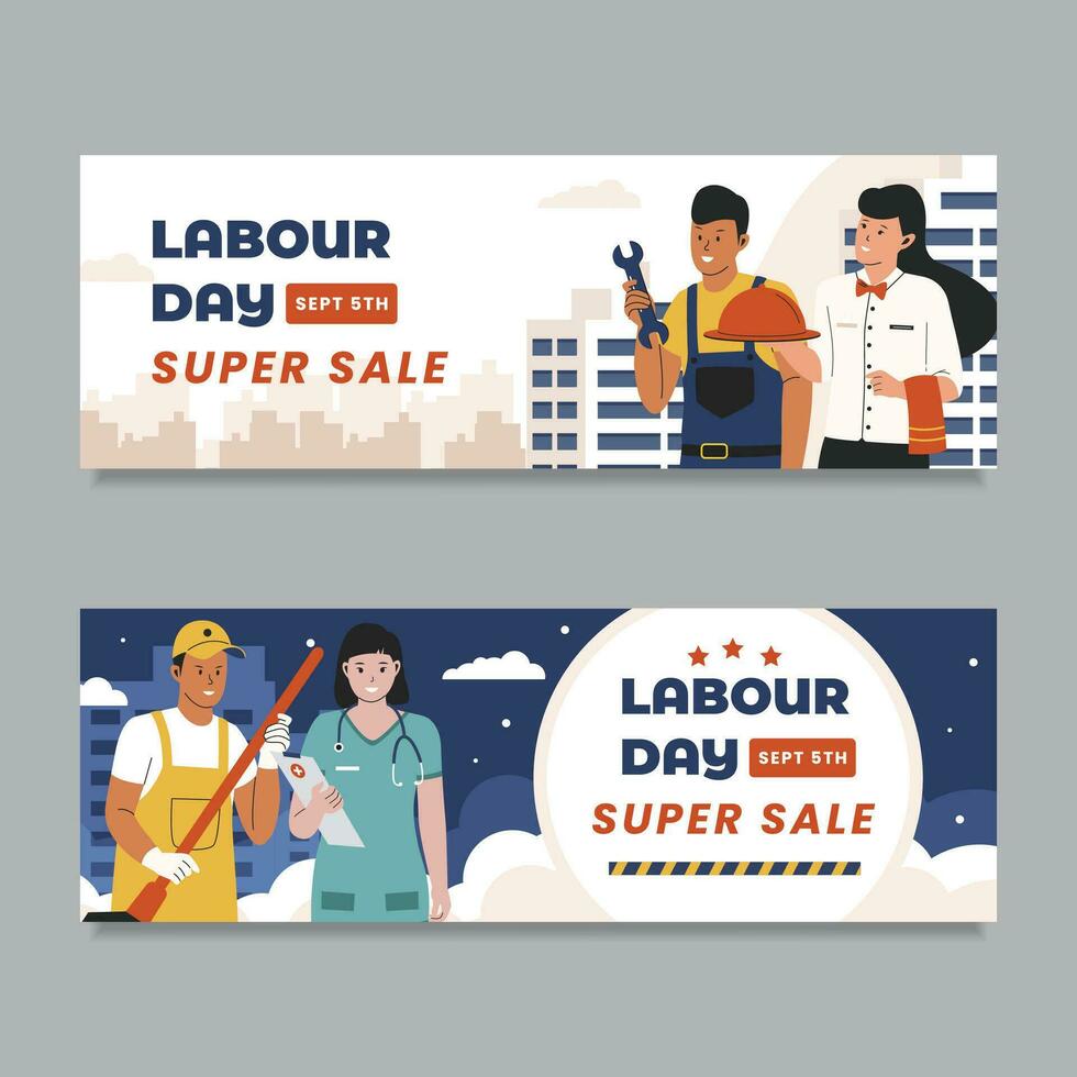 Happy labor day banner template vector