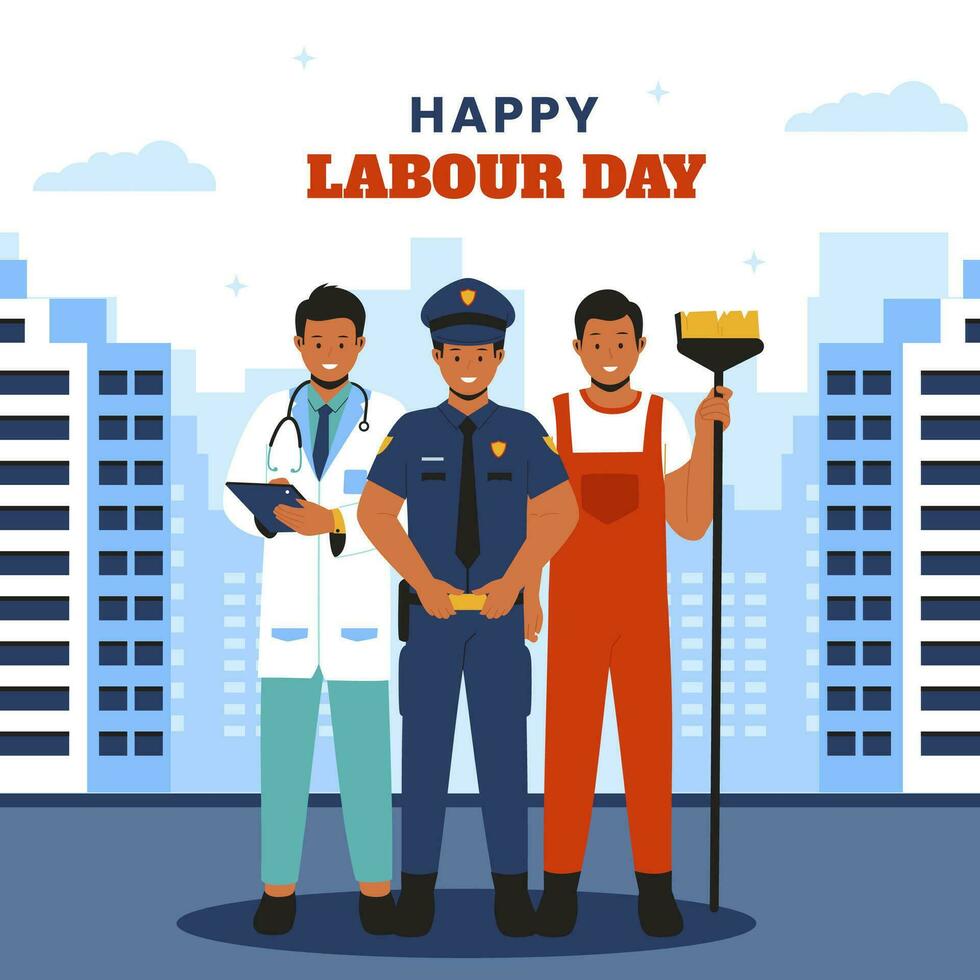 Happy labour day illustration background vector