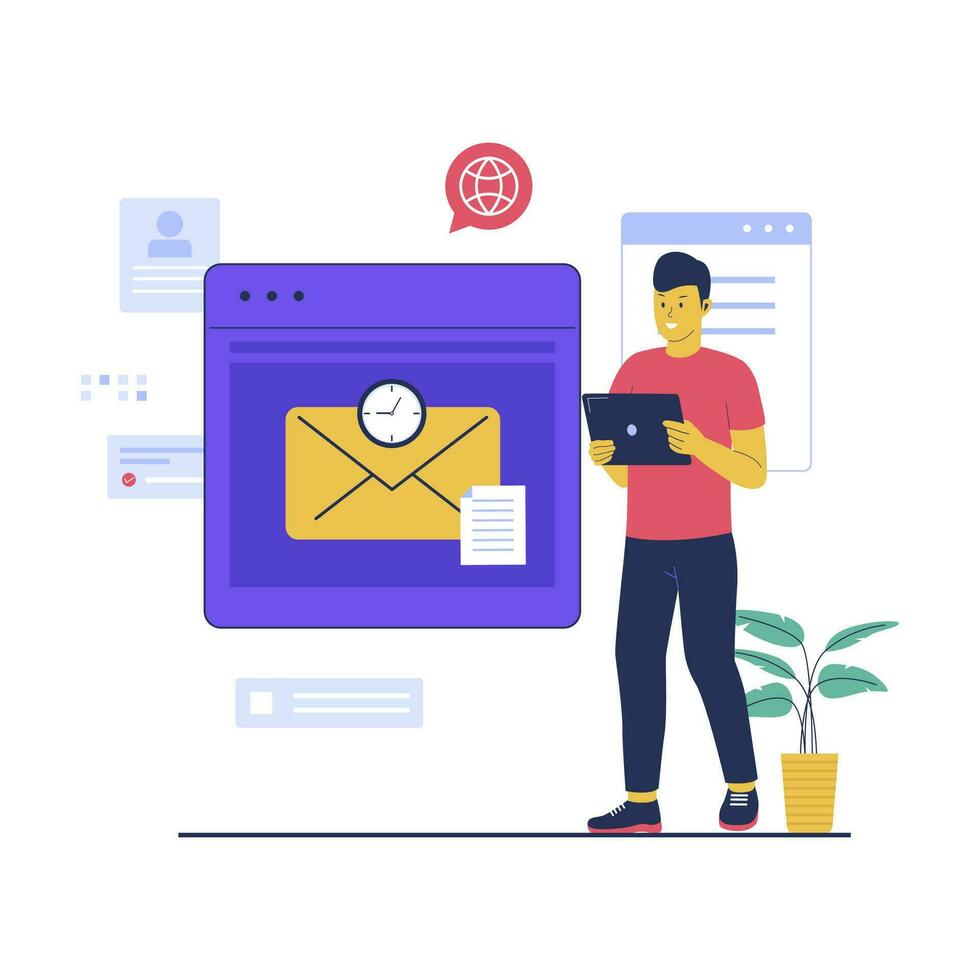 Vector concept of email draft
