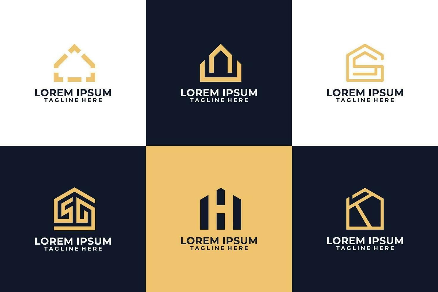 Pentagon shape of house logo design vector