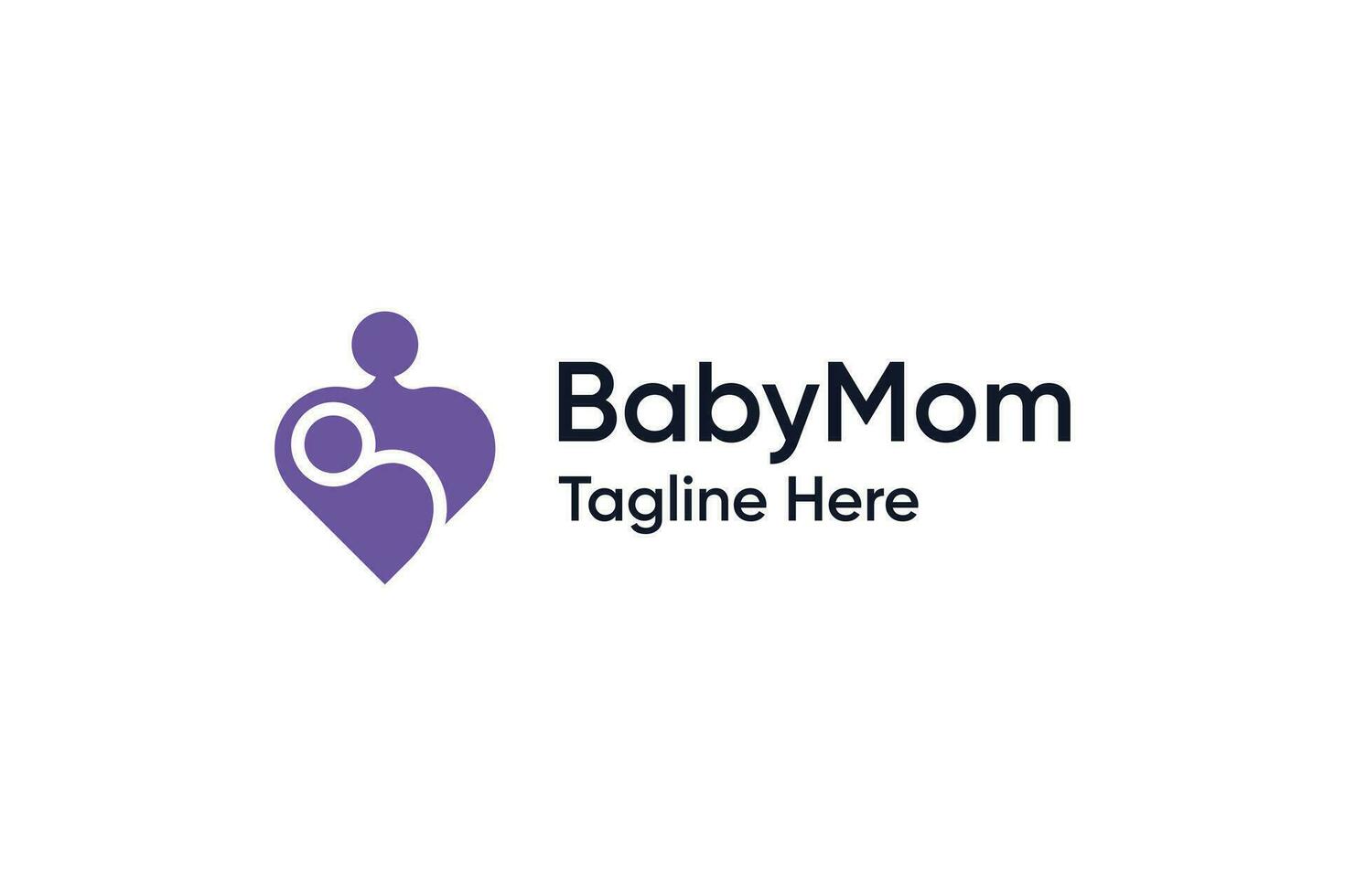 Mom baby abstract logo vector