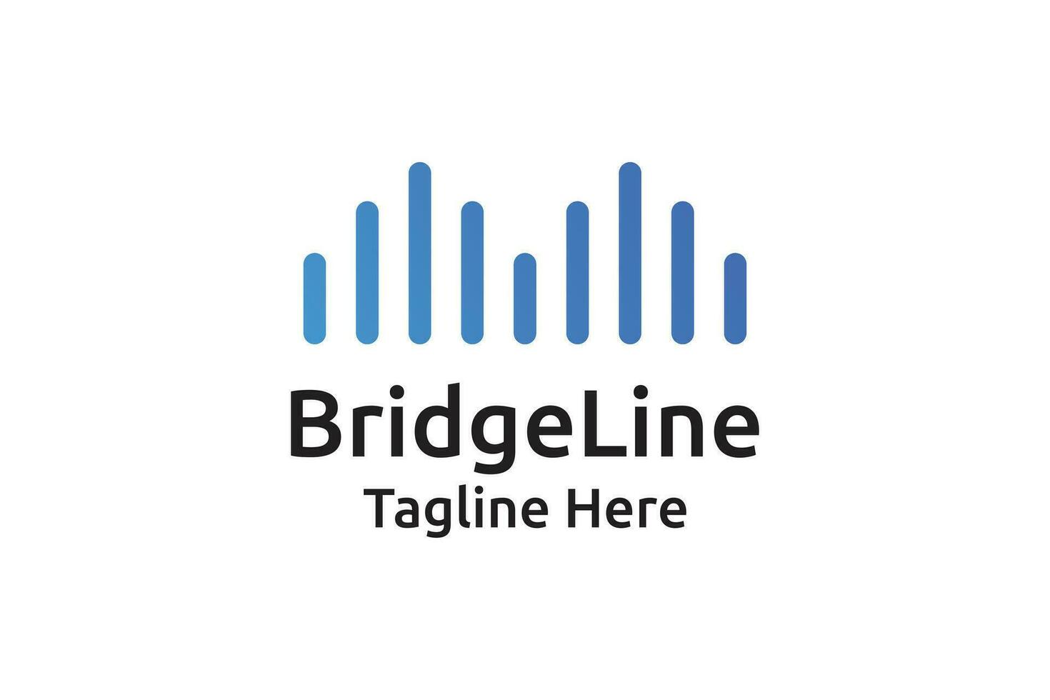 Minimalist modern simple bridge line logo design vector