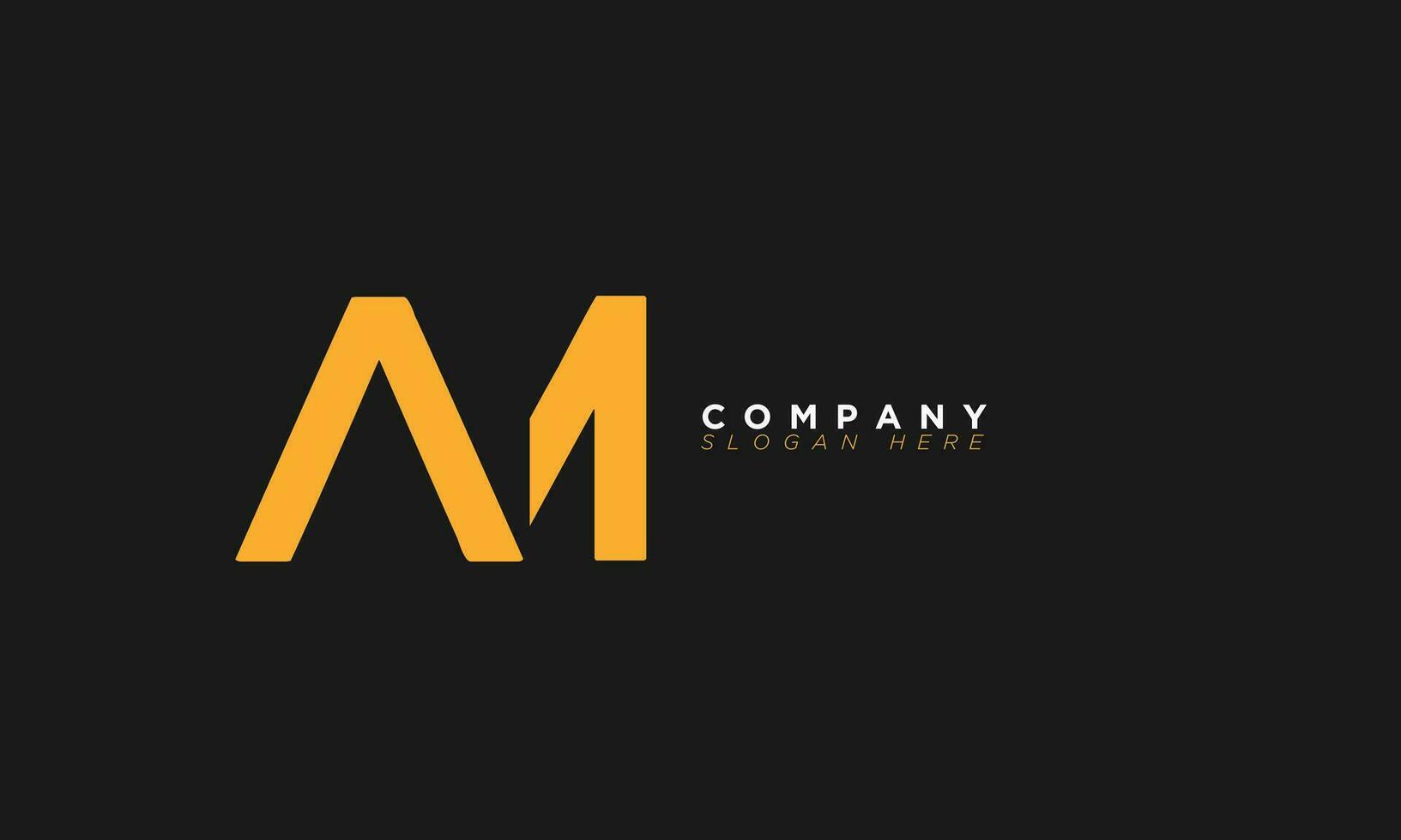 AM Alphabet letters Initials Monogram logo MA, A and M vector