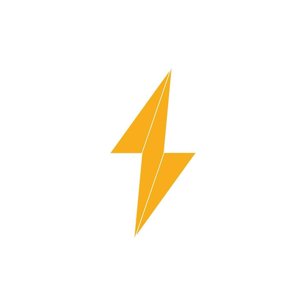 simple geometric thunder flat logo vector