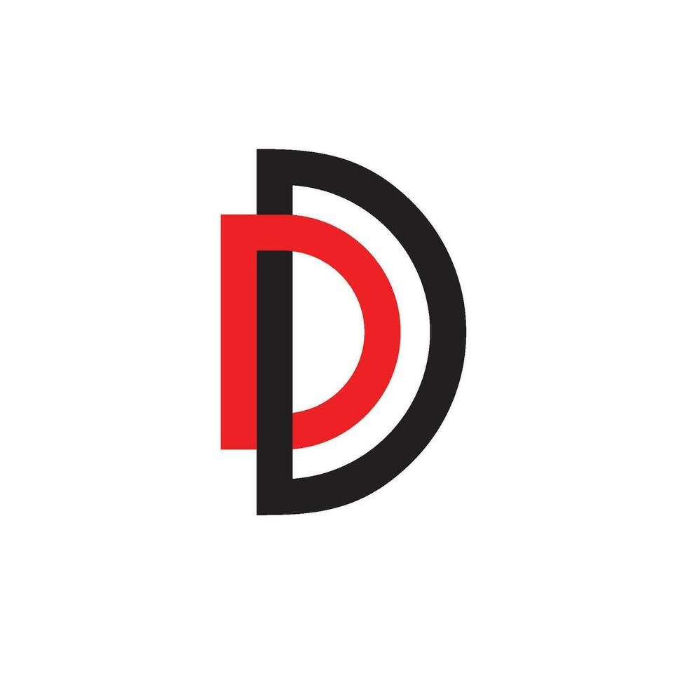 letter dd linked colorful logo vector