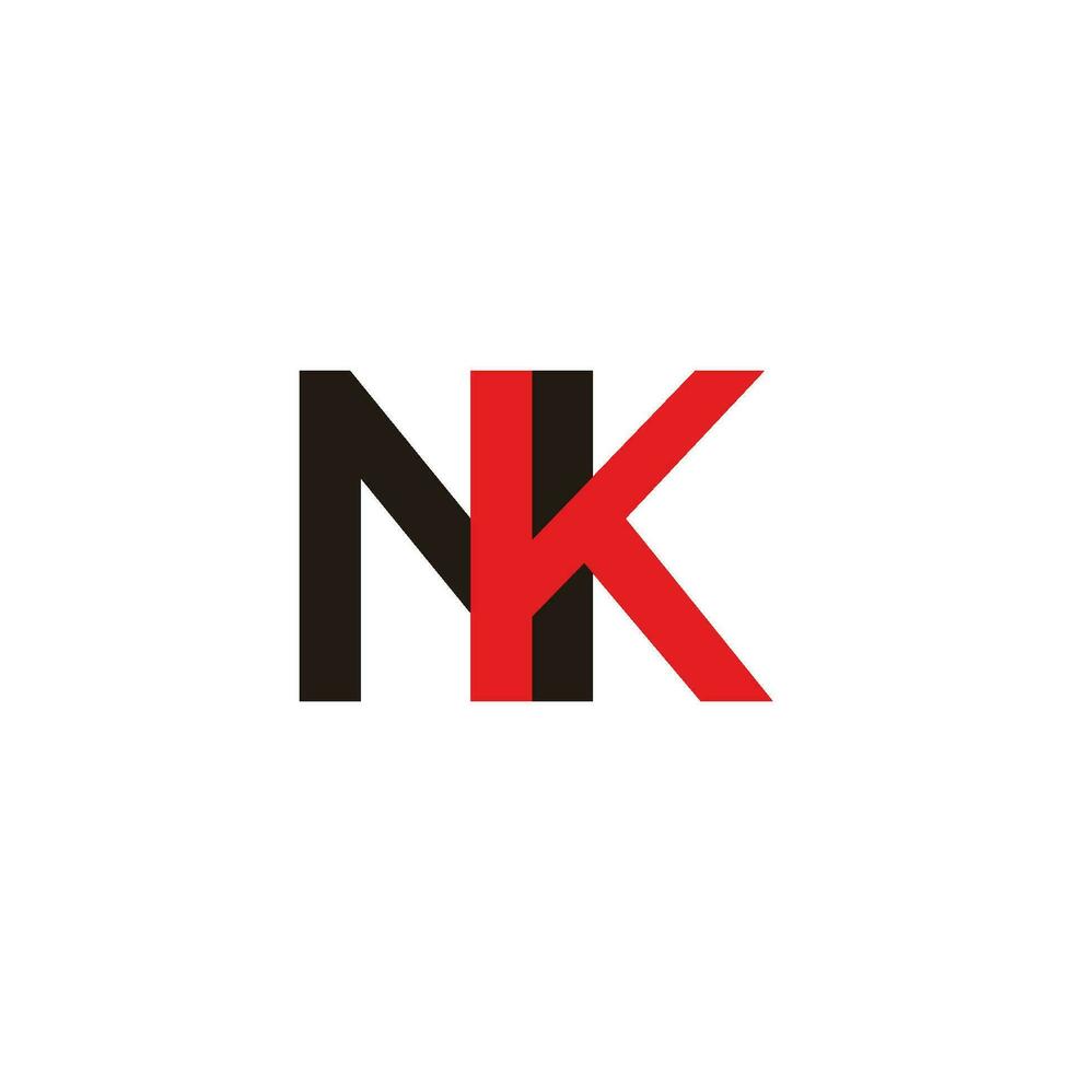 letter nk linked colorful logo vector