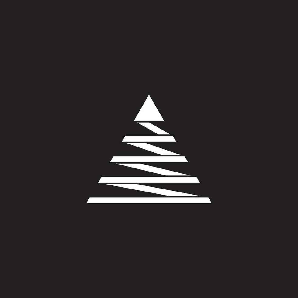triangle ribbon 3d flat arrow up logo vector