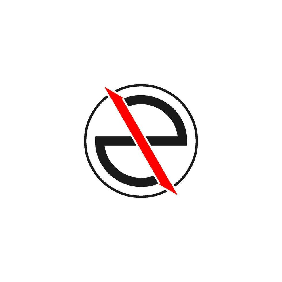 vector of letter e motion arrow simple geometric design