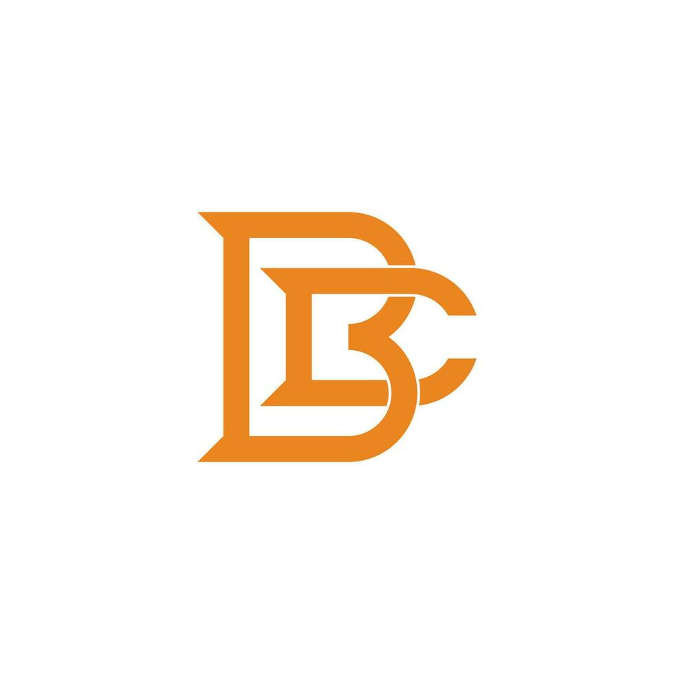 abstract letter bc linked geometric overlap design logo vector