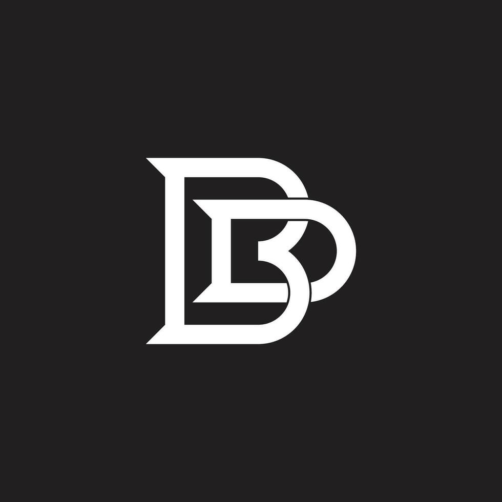 abstract letter bd overlapping line design logo vector