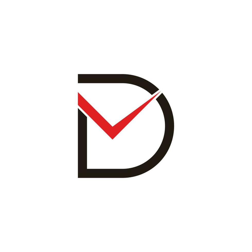 abstract letter md check mark design logo vector