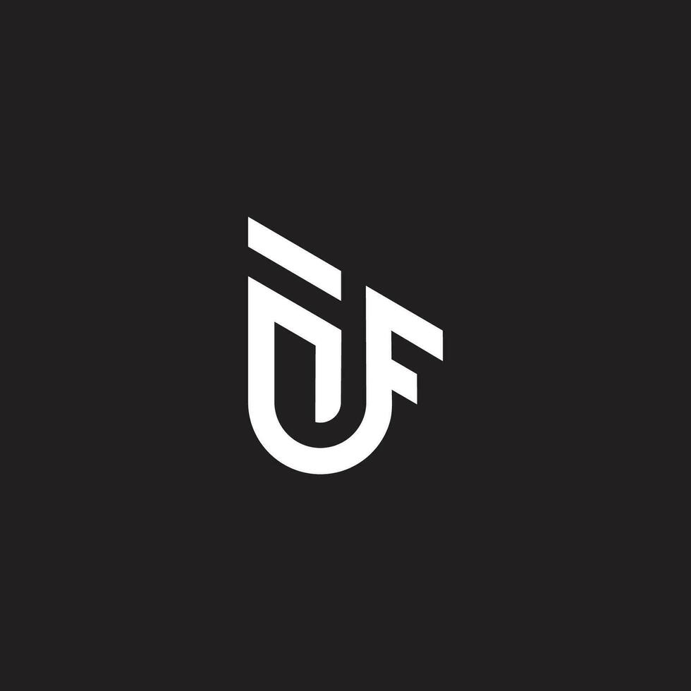 letter nf lines art geometric concept logo vector