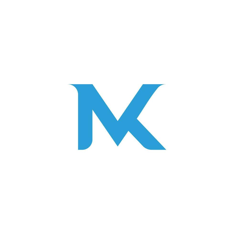 letter mk simple geometric link line logo vector