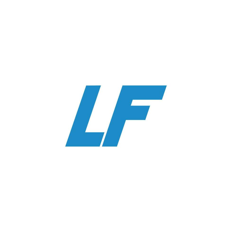 simple letter lf simple geometric line logo vector