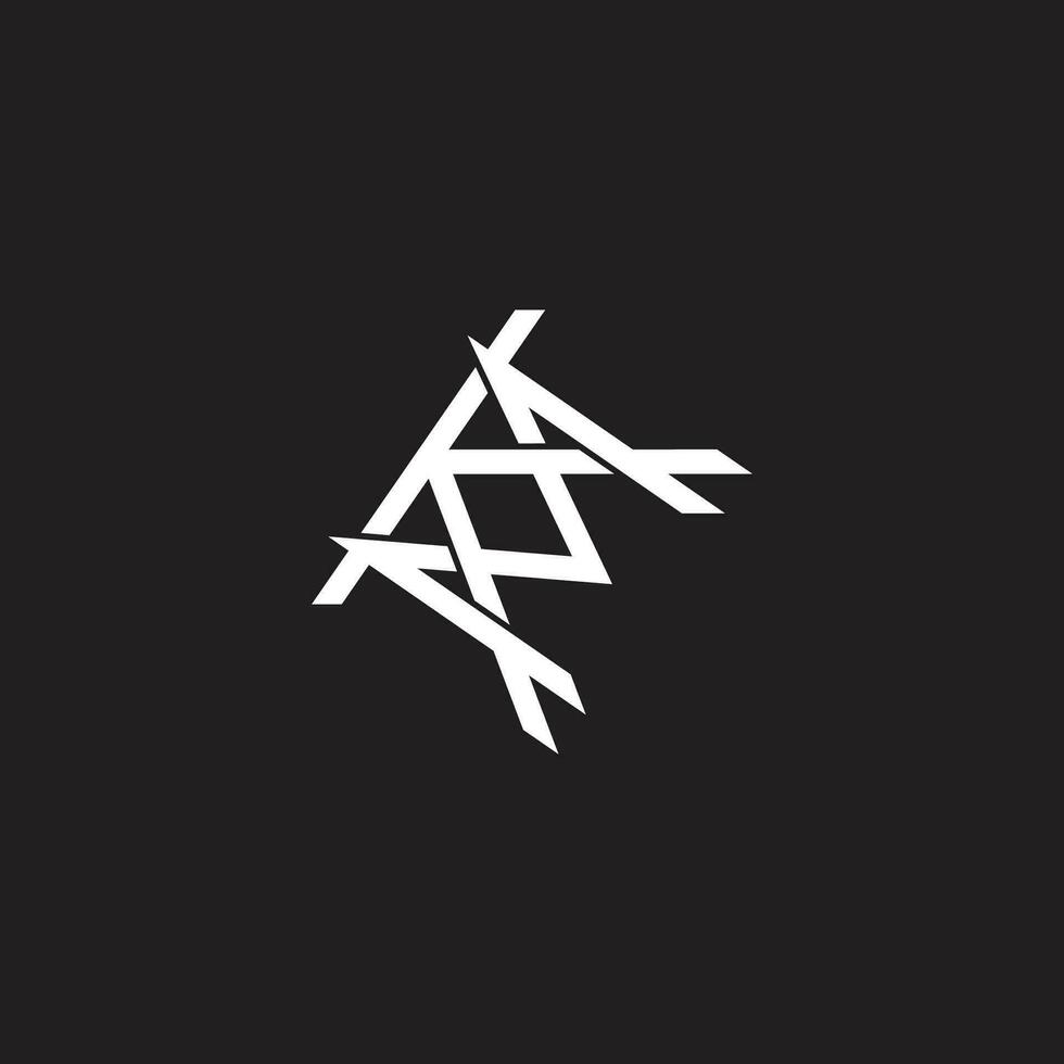 letter km abstract overlapping 3d flat logo vector