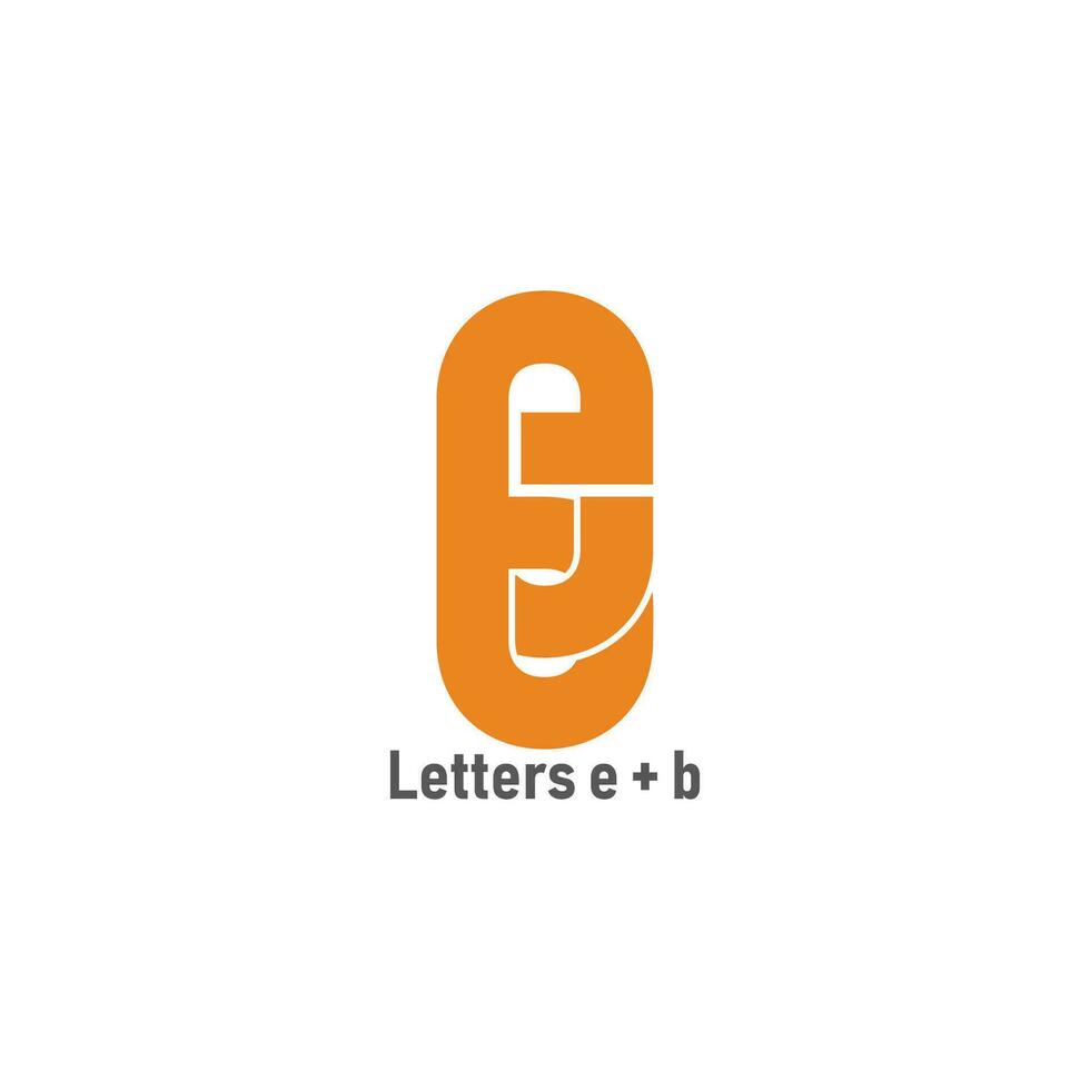 letter be linked chain geometric simple logo vector