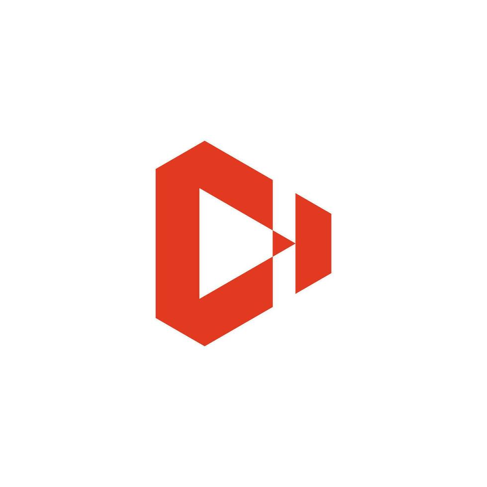 letter d triangle pencil shape geometric simple logo vector