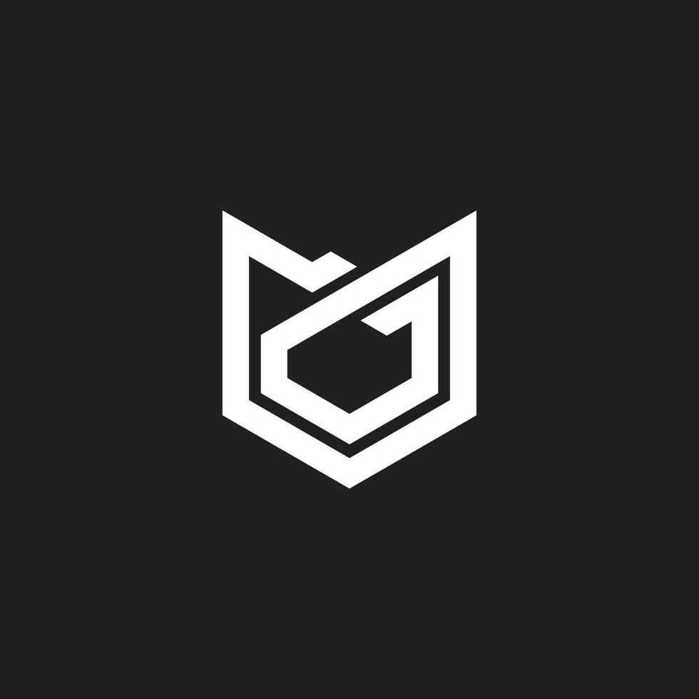 letter mj stripes geometric line simple logo vector