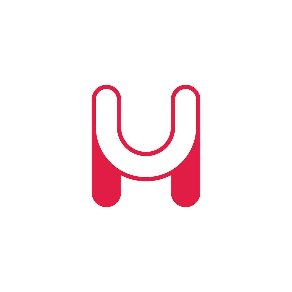 letter uh geometric curves outline logo vector