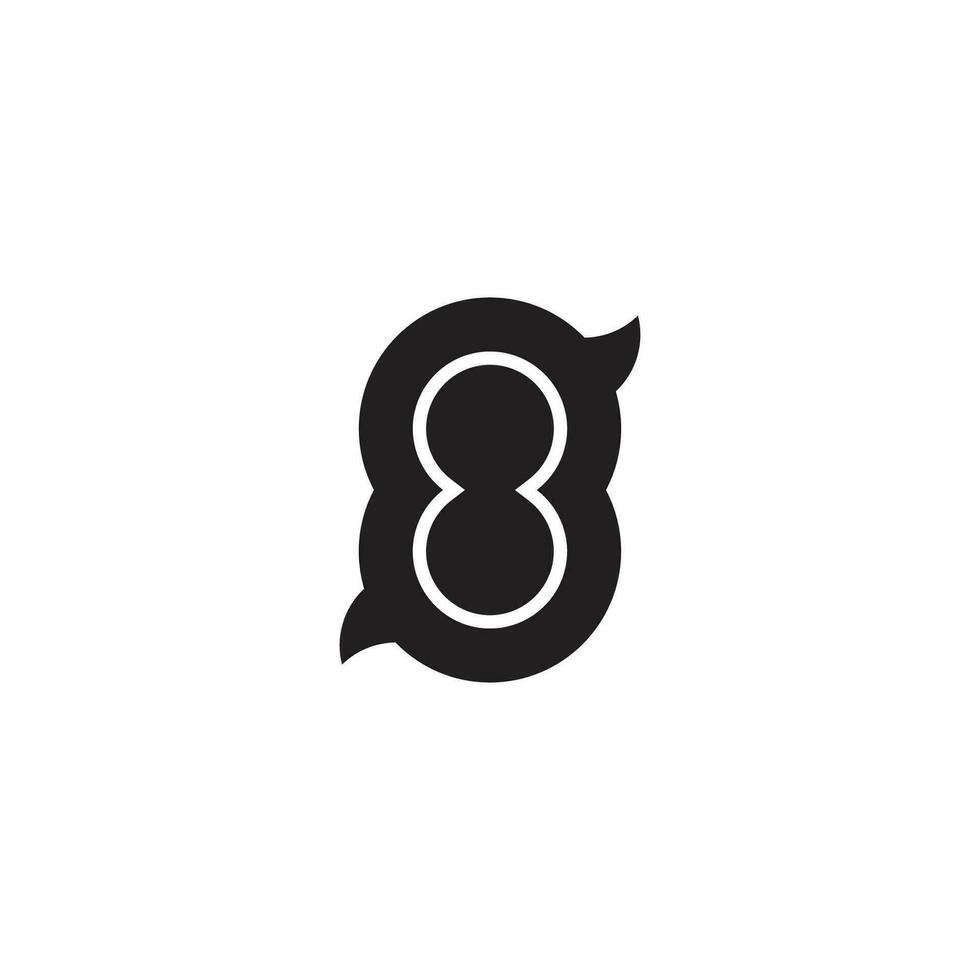 number 8 linked curves design logo vector