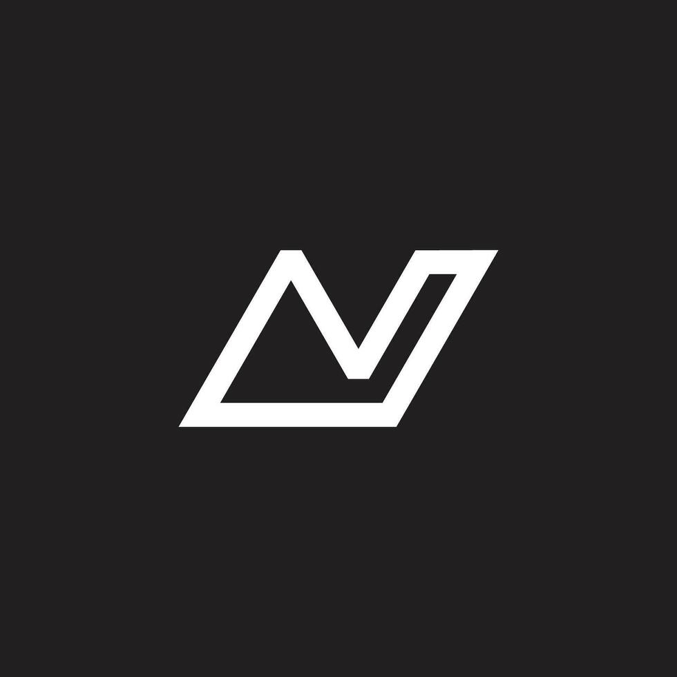 letter nj simple mono line logo vector