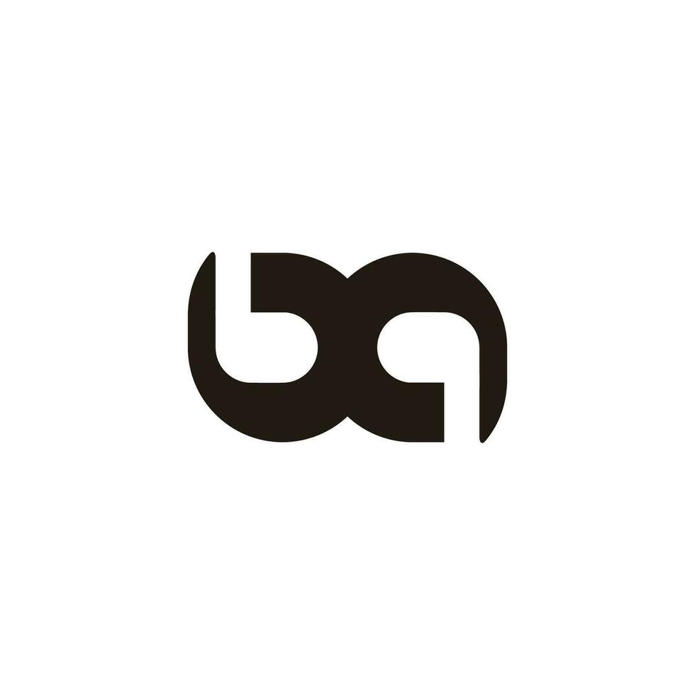 letter bq simple negative space logo vector