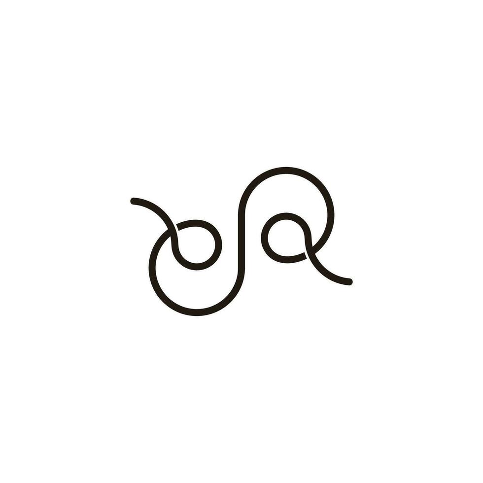 letter dp loop thread ribbon logo vector