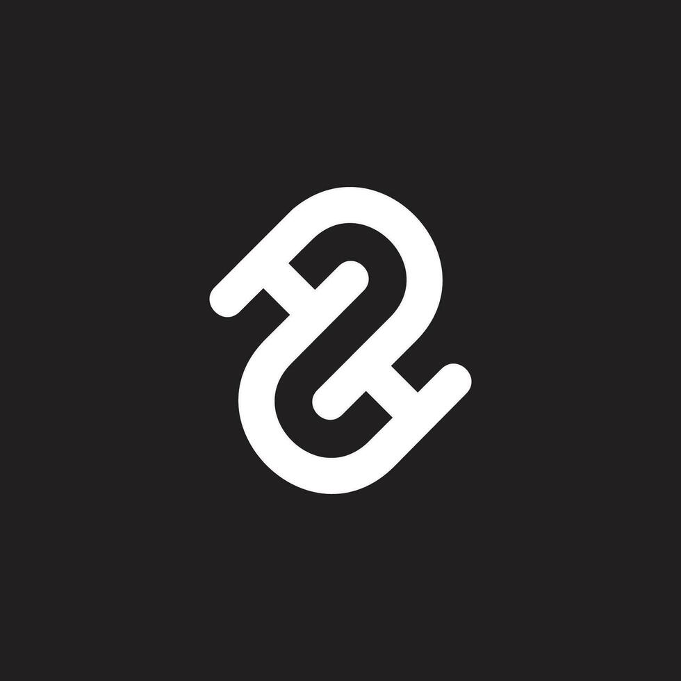letter h2 linked loop logo vector
