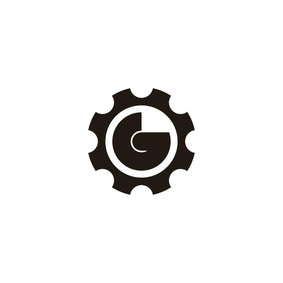 letter g cute gear cog symbol logo vector