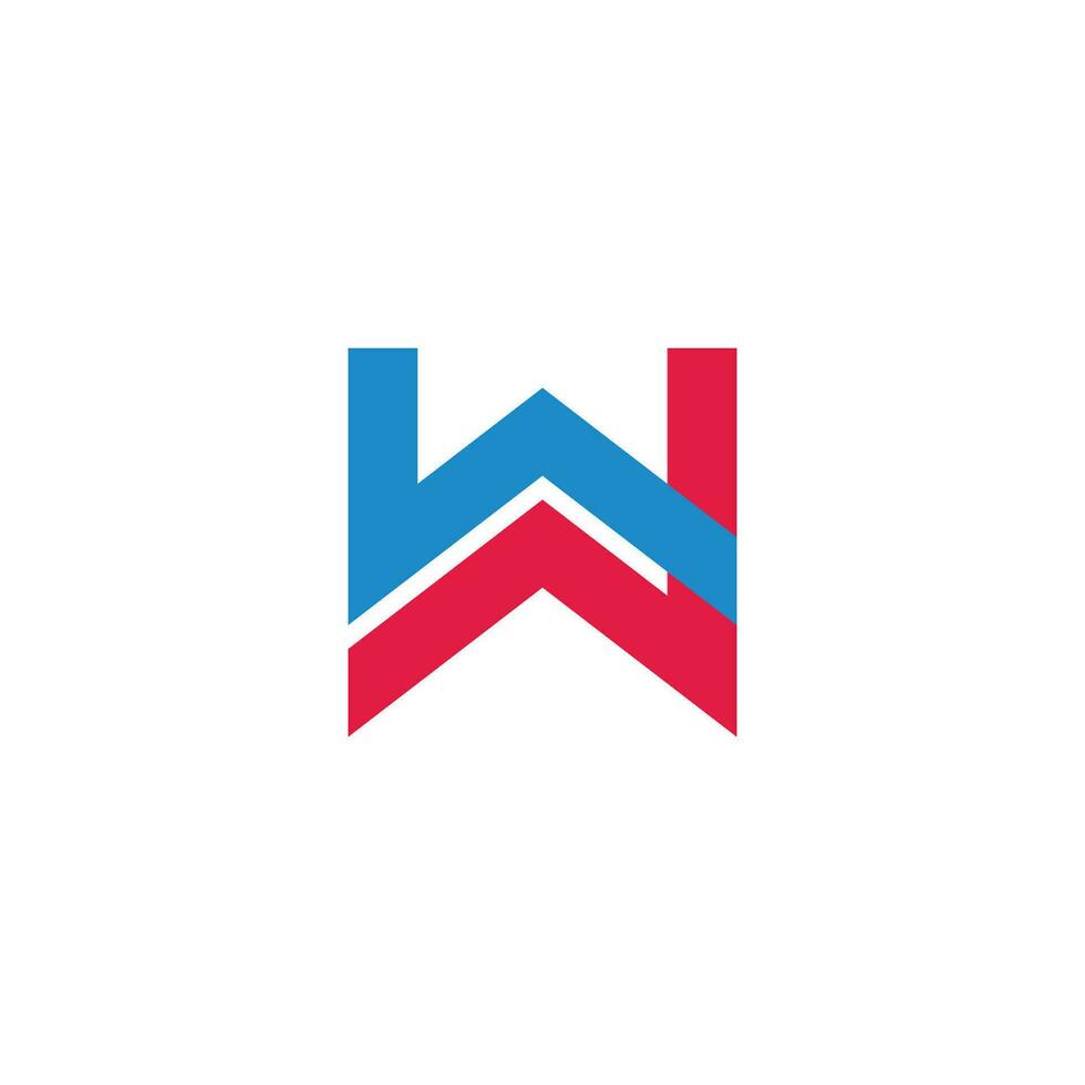 letter ww colorful geometric logo vector
