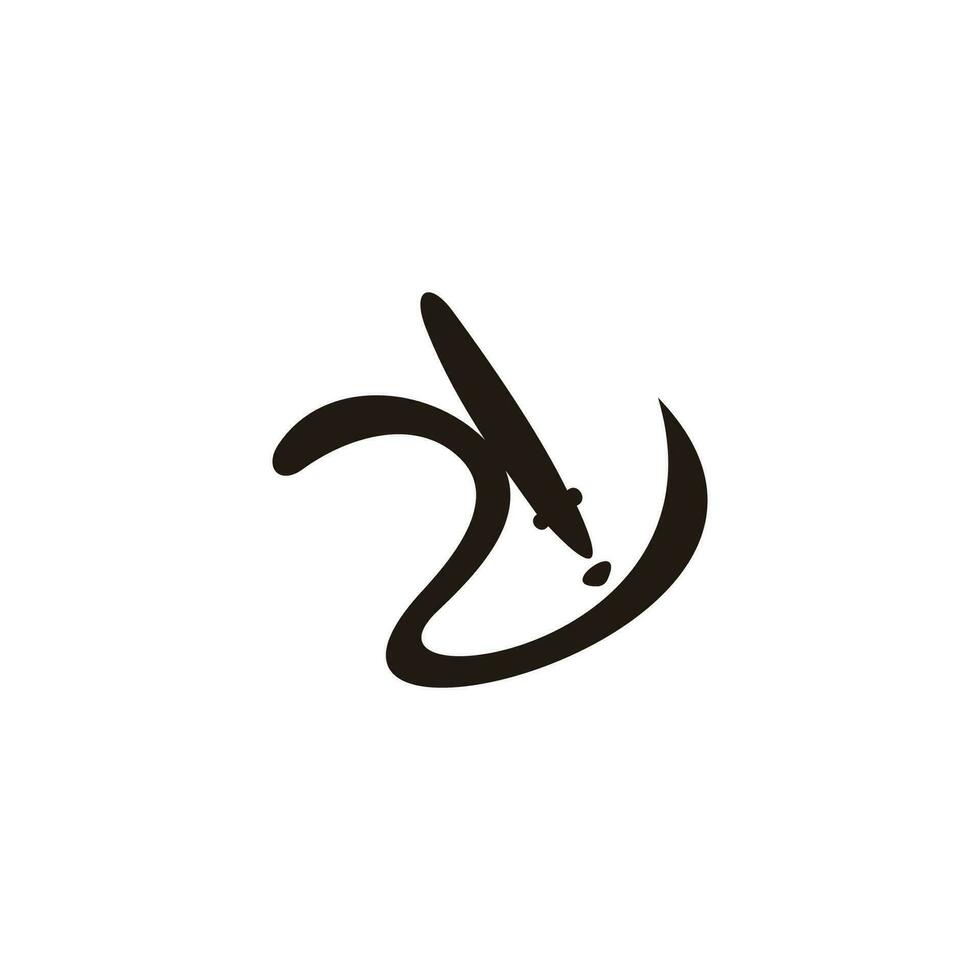 black ink curves motion logo vector