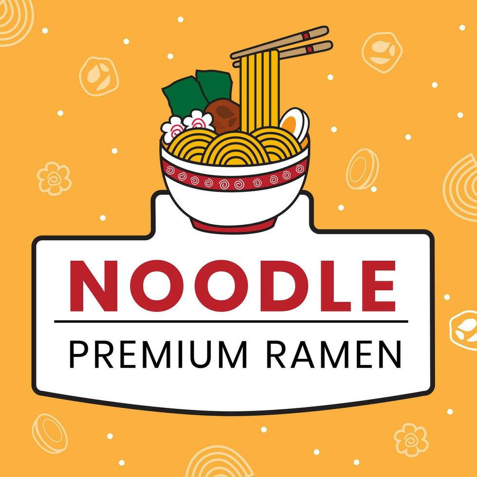 Logo Ramen noodle japanese icon name vector