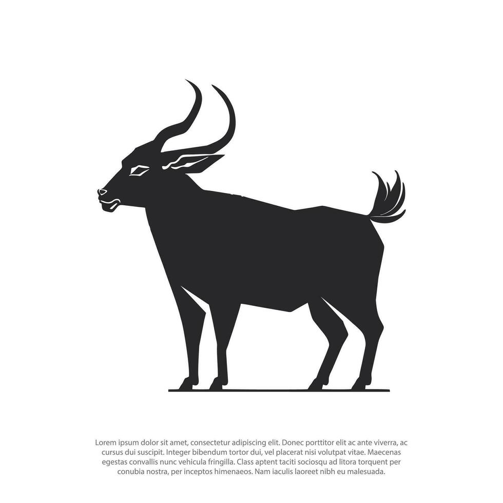 Polygonal geometric Goat, low poly, black and white shape, minimal shape vector, goat with horn, Vector illustration of a black goat. Isolated white background.