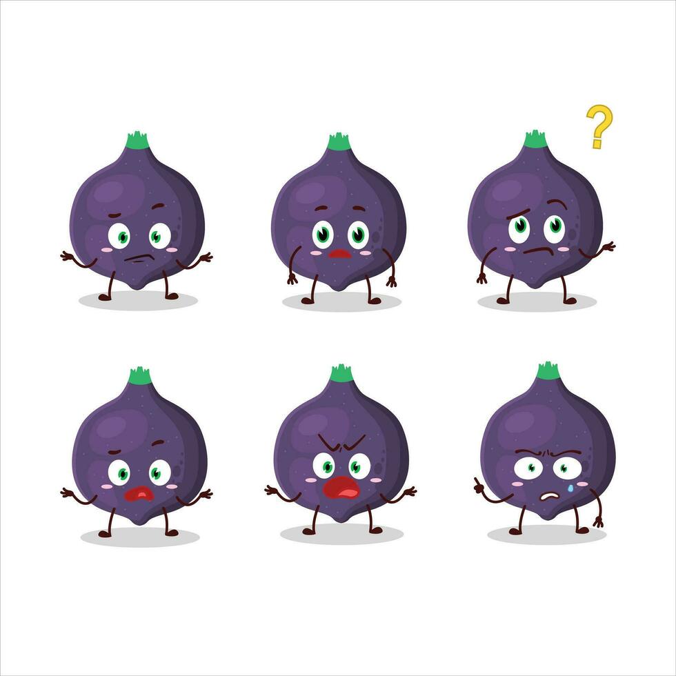 Cartoon character of fig with what expression vector