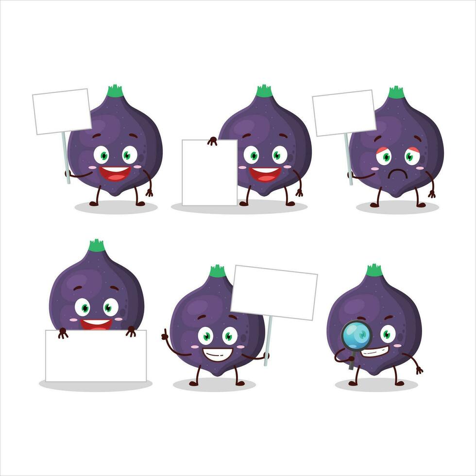 Fig cartoon in character bring information board vector