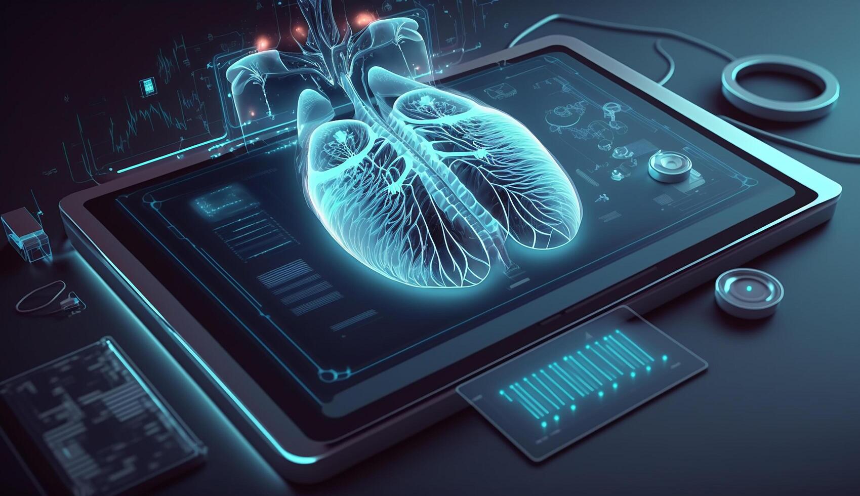 Human body low poly wireframe. Futuristic scan set, human hologram, body x-ray, 3d model in HUD style. photo