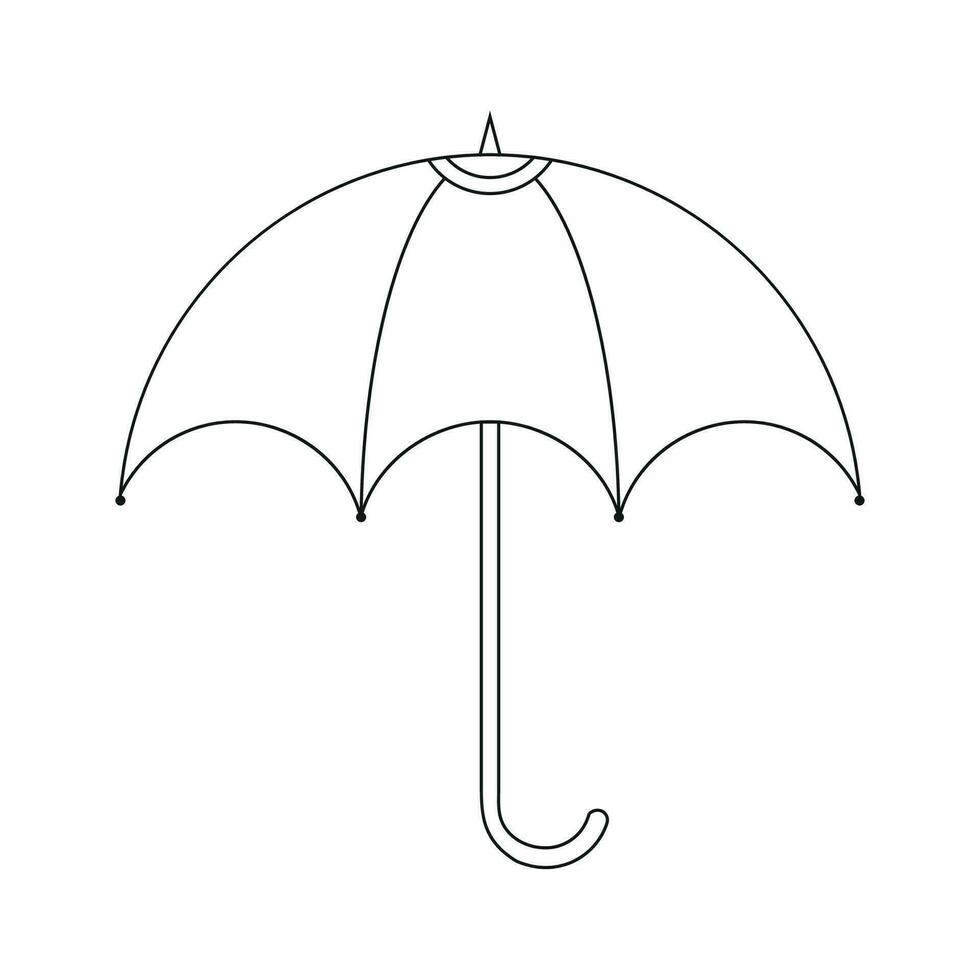 Umbrella icon without fill. Vector illustration.