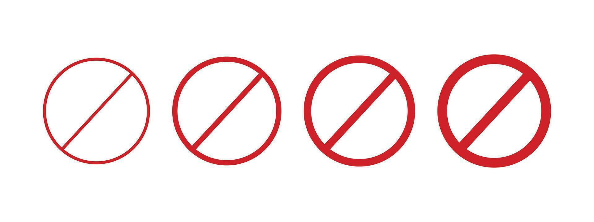 estrictamente prohibido señales, prohibido firmar icono conjunto vector ilustración.